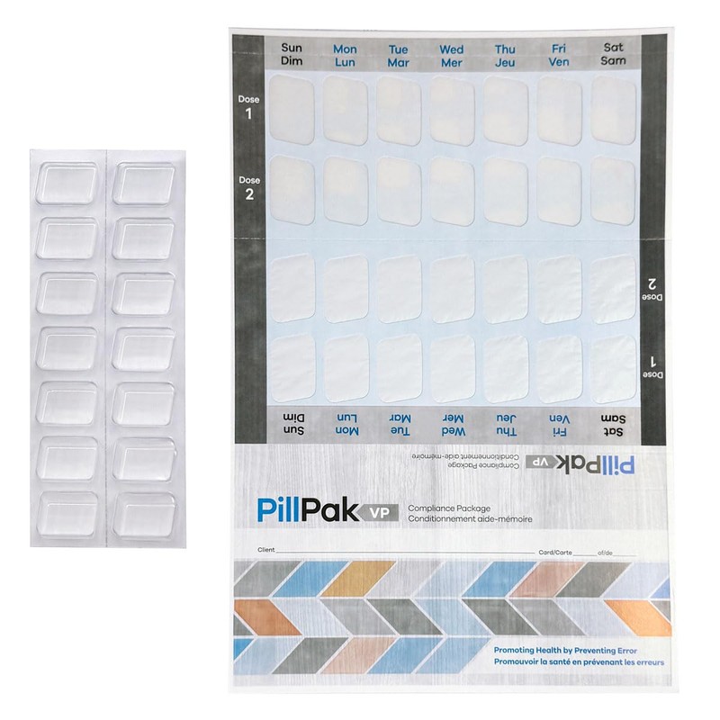 Generic Pill Pak - Weekly Twice a Day Blister Pack,