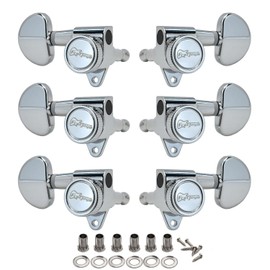 FRETJOYB 18:1 Upgraded 3x3 Locking Guitar Tuners Guitar Tuning Pegs for Acoustic or Electric Guitar Tuning Keys Machine Heads Replacement-Chrome