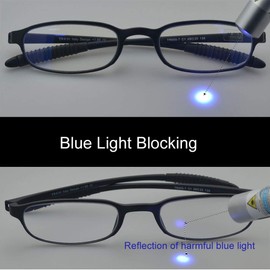 Mcoorn Computer Blue Light Blocking Reading Glasses(Flexible and Lightweight) Plastic Portable Readers