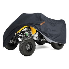 SecosAutoparts Black ATV Cover Waterproof Heavy Duty 4 Wheeler Quad Cover Outdoor UV Protector Universal Compatible with Most ATV Vehicle Scooter Motorbike Quad Bike XXXL