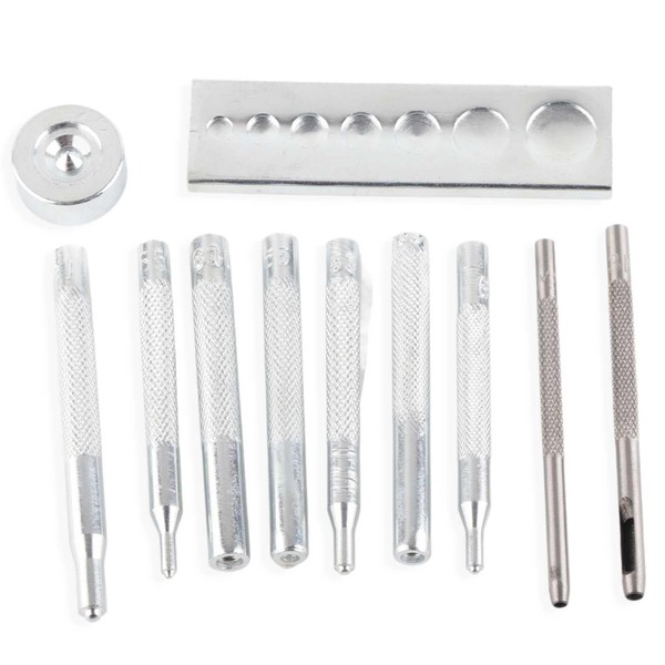 11 Pieces/Set Craft Tool Die Punch Snap Kit, Rivet Setter