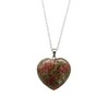Gempires Unakite Heart Necklace, Heart Crystal Pendants, Gem stone Jewelry,