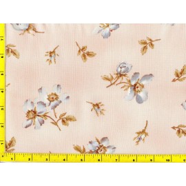 NA White & Silver Wild Roses with Buds on Pink By The Yard CFLRED00600