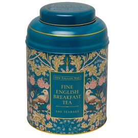 New English Teas Song Thrush & Berries Teal Tea Caddy with 240 Breakfast Teabags