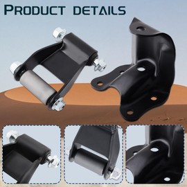 Rear Leaf Spring Shackles Hanger Brackets Repair Kit Compatible with 1986-2011 Ford Ranger,1998-2001 Mazda B2500, 1994-2010 Mazda B2300 B3000 B400 Replaces# 722001 722010