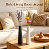 2‑Pack Shatter‑Resistant Vase Set with Natural Dried Flowers, Black and