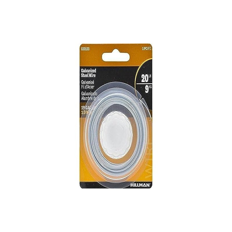 The Hillman Group 123133 19 Gauge Galvanized Steel Wire, 50-Feet,