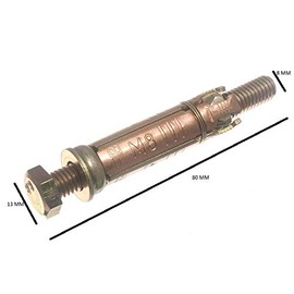 2 x Loose Shield Anchor RAWL Type Bolt Fixings YZP M8 x 75mm Length