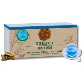 Palo Azul Herbal Tea – 25 Tea Bags –Kidneywood (Blue Stick) Infusion – 100% Natural, Vegan, Non-GMO, Hecho en México-Caffeine-Free – by High Supreme