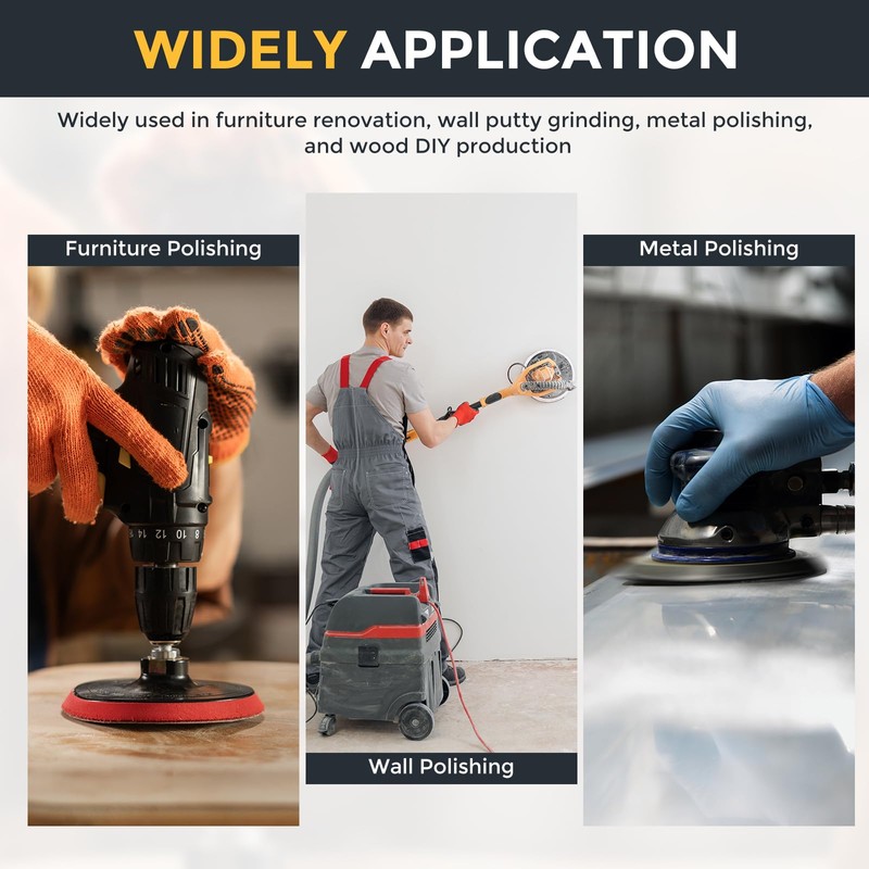 HARFINGTON 100 Pcs 6 Inch Sanding Disc 60/80/120/180/240/320/400/600/800/1000 Grit Hook