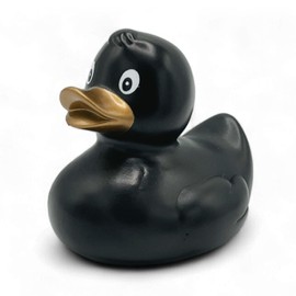 Squeaky duck Renate black metallic, an original bath duck from Superlotti®, the quality brand for children