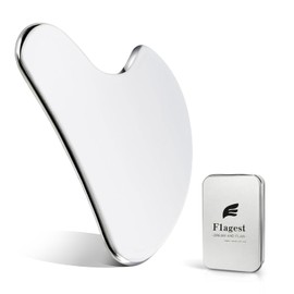 Flagest Gua Sha de Acero Inoxidable, Duradera Metal Gua Sha Facial, Antiarrugas Reduce la Hinchazón Herramienta GuaSha