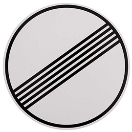 Original Traffic Sign No. 282 End of All Road Prohibitions 420 mm DN Prohibition Sign Traffic Sign Warning Sign Road Sign Road Sign Warning Sign Road Signs Safety Sign