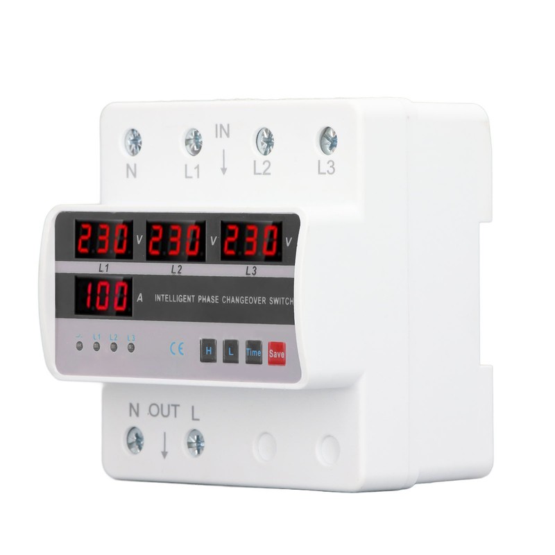 3 Phase Voltage Transfer Switch DIN Rail Mounted Electrical Selector