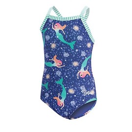 Dolfin Uglies Girls Mermaid One-Piece Swim Suit, Size 14, Purple