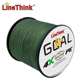 LineThink GOAL 300m/328yds Durable 4-strand Multifilament PE Braided Fishing Line – Super Strong, Anti-Abrasion, Smooth Casting, Lure Sea Fishing Tackle, Fishing Equipment, Christmas Gift - Color: Army Green, Specification: 4.0#-0.32mm-50lb