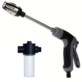 High Pressure Car Wash Water Gun Long Rod Garden Hose Nozzle for Car Cleaning Plant Watering and Lawn Irrigation