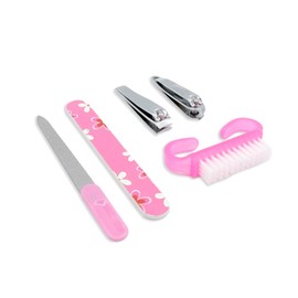MIRACLE GIRL Nail Care Set 1pack/5pcs (Nail Brush, Nail File, Nail Buffer, Nail Clipper, and Cuticle Clipper)