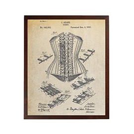 Turnip Designs Corset Patent Poster Boutique Decor Victorian Corset Saloon Girl TDP432