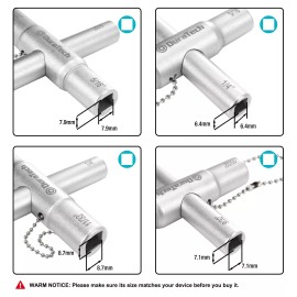 DURATECH 4 Way Sillcock Key Set Utilities Key Multi-functional Water Key 2-Pa...