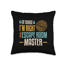 Escape Room Funny Escape Room Game Master Throw Pillow