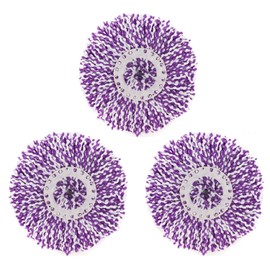 3 Pack Spin Mop Replacement Head, Round Shape Standard Size Microfiber Mop Head Refills for Hurrican, Mopnad, Casabell and Other Standard Size Spin Mop Systems