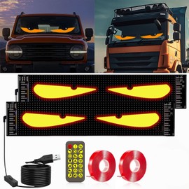 Aolawco Devil Eyes Light for Cars, 10 x 35 cm LED Eyes for Trucks, Programmable Scrolling Sign, Illuminated Sign with App Control, Set of 2