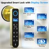 Smart Fingerprint Door Knob Lock with Display Screen, Fingerprint Biometric