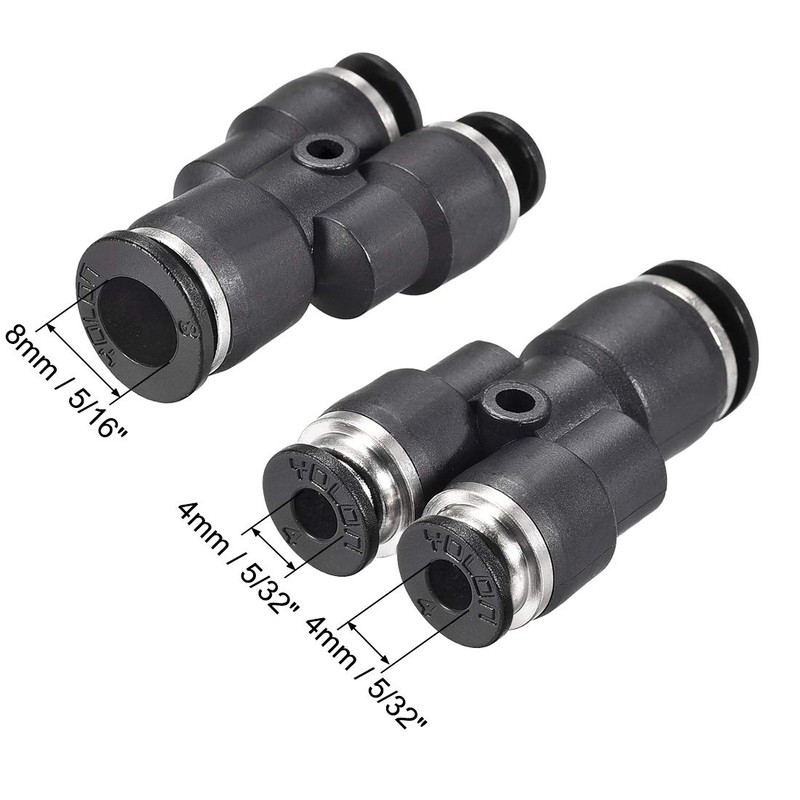 sourcing map Plastic Connect Y Splitter Push to Tube Fittings