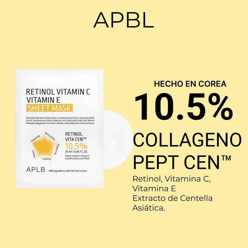Mascarilla Coreana Retinol Vitamina Purificante