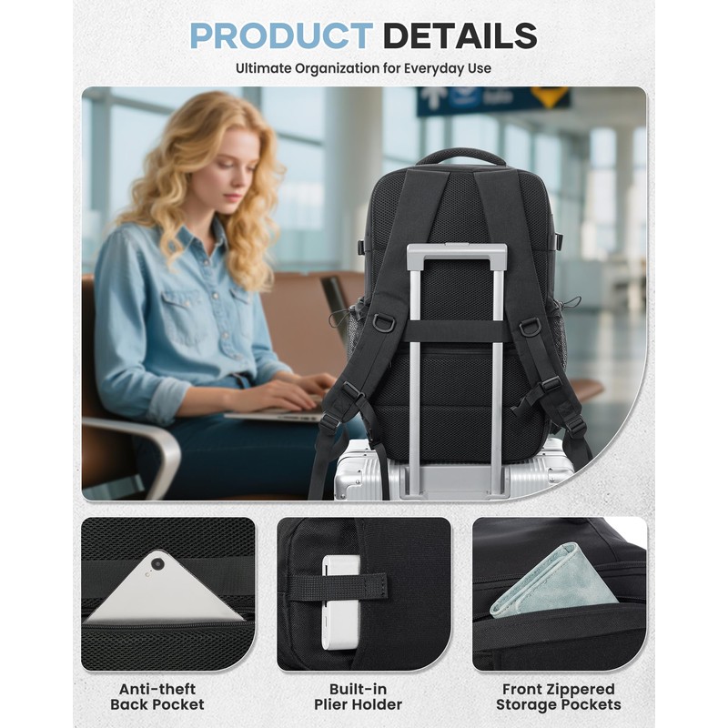 Vacuum Travel Backpack with Air Pump Carry on Flight Approved