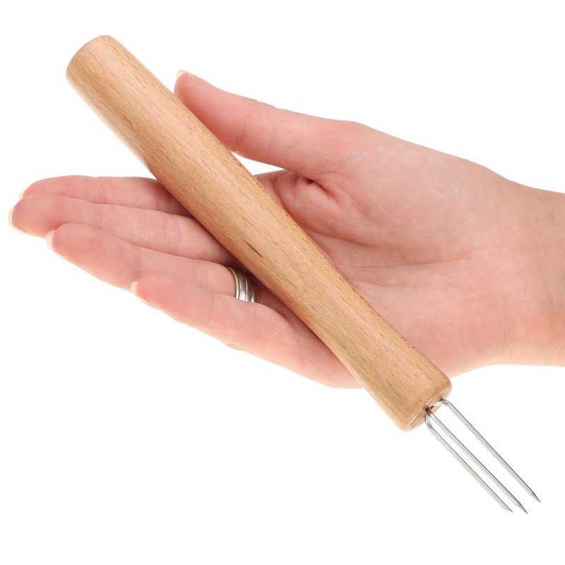 com-four 4 x jacket potato forks with 3 prongs, made
