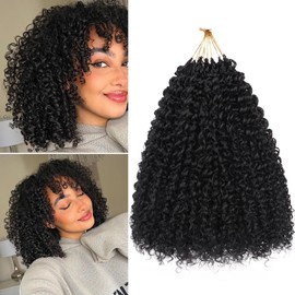 Beverlee kinky crochet hair 10 Inch Crochet Hair Curly 8 Packs Micro Twist Kinky Curly Crochet Hair Yanky Twist Crochet Hair Synthetic Wavy Pre Looped Crochet Hair for Black Women