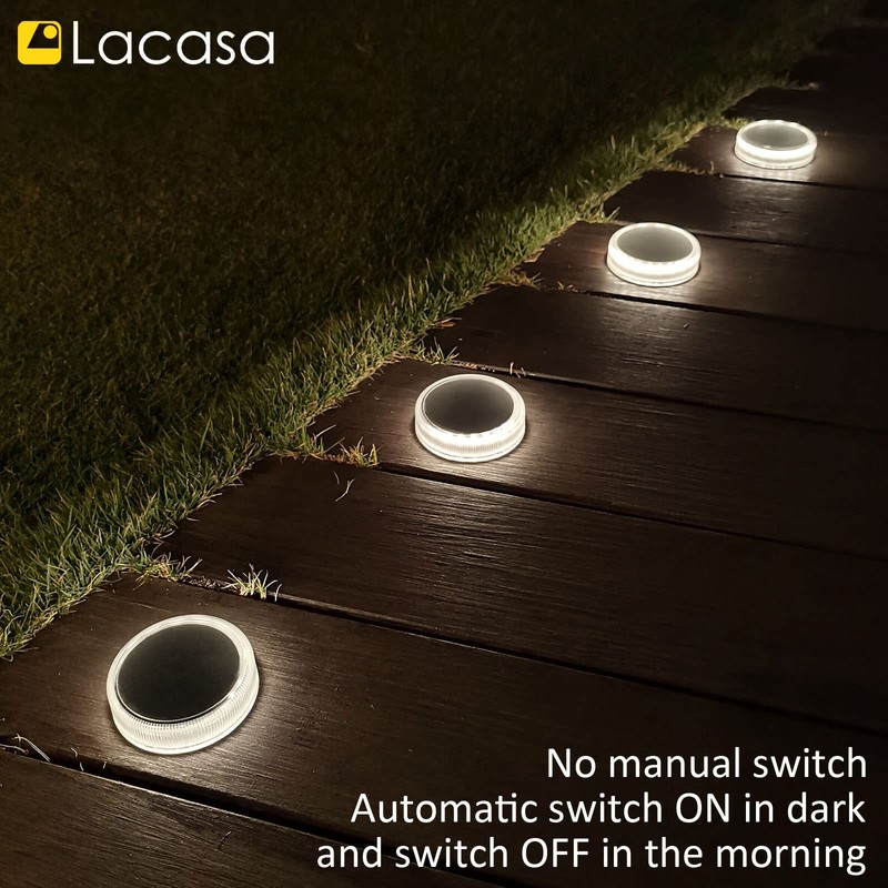 Lacasa Solar Deck Lights Outdoor Waterproof LED Solar Step Lights