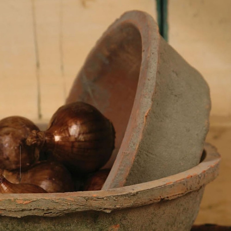 HomArt Rustic Terra Cotta Bulb Pot, Small , Antique Red,