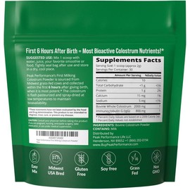 First Milking Colostrum Powder from Grass Fed USA Cows Milked Within 6 Hours of Giving Birth to Get The Most Bioactive Colostrum Nutrients. High Immunoglobulin Bovine Colostrum Supplement for Humans