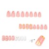 French Tip Press On Nails Medium Square Fake Nails Nude