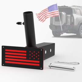 TRCYINC TRCYINC Hitch Flag Pole Holder, Universal for Standard 2" Hitch Receivers, Compatible with Truck, Jeep, Pickup, RV, SUV, Trailer, Black