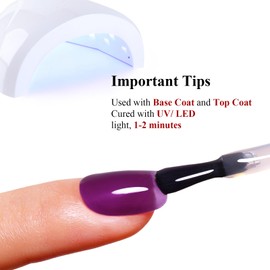 Jelly Gel Nail Polish, Deep Purple Jelly Nail Polish Gel Translucent Sheer Spring Summer Nail Gel Polish Soak off UV LED Light for Nail Art DIY Manicure 0.5 Fl Oz