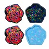 HUANIZI Holographic Coaster Mold for Resin Casting Silicone Resin Coaster