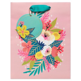 Papyrus 9" Medium Gift Bag (Floral Blossoms) for Birthdays, Baby Showers, Weddings, Bridal Showers and All Occasions (1 Bag)