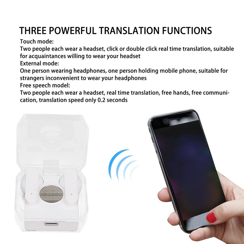 Pomya Auriculares Traductores de Idiomas, Dispositivo Traductor de Voz en