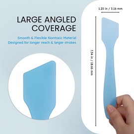 Pana (20 Pieces) 7.35" Blue Large Flexible Mixing Spatula Reusable Cosmetic Skin Care Facial Cream Mask Spatula for Mixing and Sampling