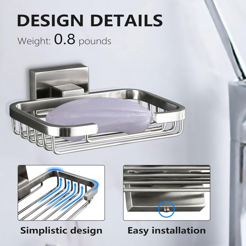 SEIDO Soap Dish for Shower Wall, 304 Stainless Steel Soap