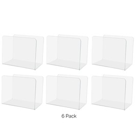 6 Pack Napkin Holder U Shaped Stand Clear Acrylic Upright Table or Bartop Picnic or Home Napkins Caddy Space Saving Countertop Display Organizer by Marketing Holders