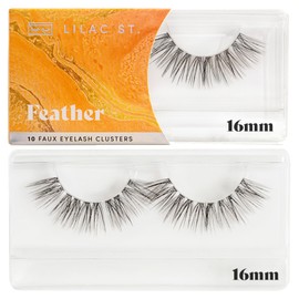 Lilac St - Feather Lashes - Natural Cat-Eye Look - Fluffy Volume, Fluttery Lightweight Ends - Reusable - Vegan & Cruelty Free - 16 mm