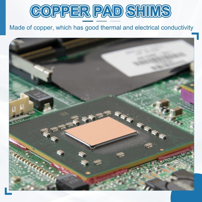 PATIKIL Copper Heatsink Pad Shims, 6 Pcs 15x15x0.1mm Copper Pad