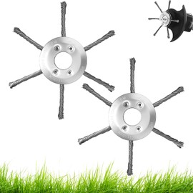 GuemGeld Universal Steel Wire Trimmer Head for Gas Weed Eater,7 Inch Heavy-Duty Brush Cutter Replacement Compatible with Stihl FS55, Husqvarna 128LD, Echo SRM225, and Other Models(7"+6 Blades) (2)
