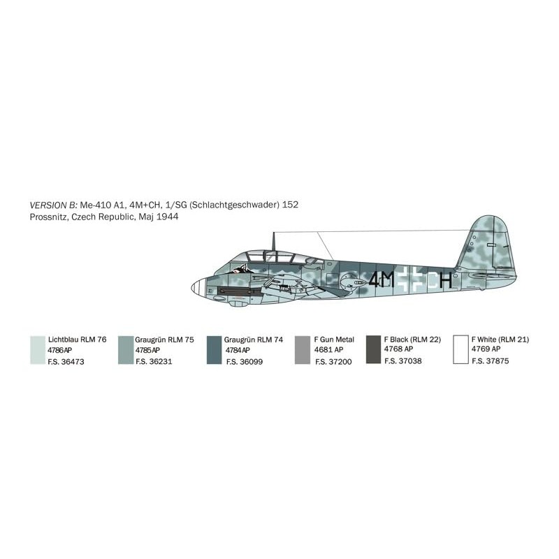 Italeri 0074 - Messerschmitt Me-410 "Hornisse" Model Kit Scala 1:72