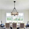 Sigaitwei 18.9'' Farmhouse Drum Chandelier, 5-Light Adjustable Dining Room Light
